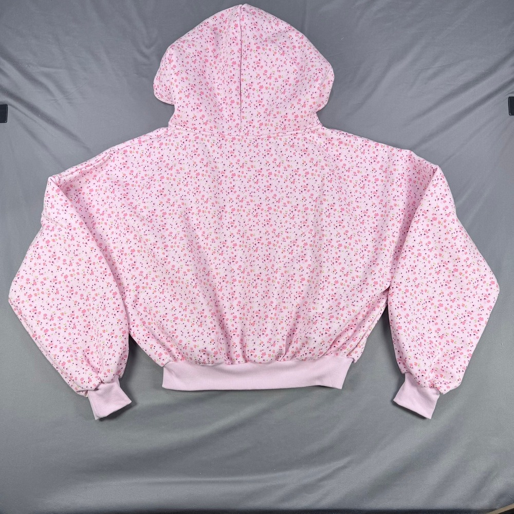 Blogilates Womens XS Pink Floral Cotton Marshmallow Hoodie Oversized Zip Up - Picture 3 of 11